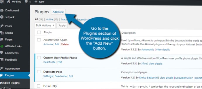 Jak nastavit metadata pro můj plugin