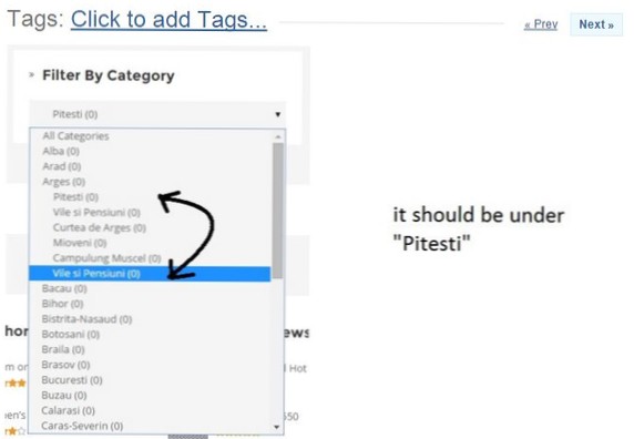 how to show a custom taxonomy as dropdown in wordpress?