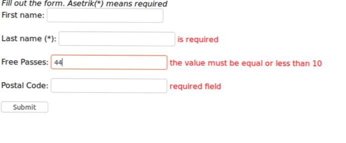 Come convalidare il mio modulo