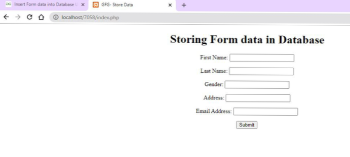 Insert data from form to database