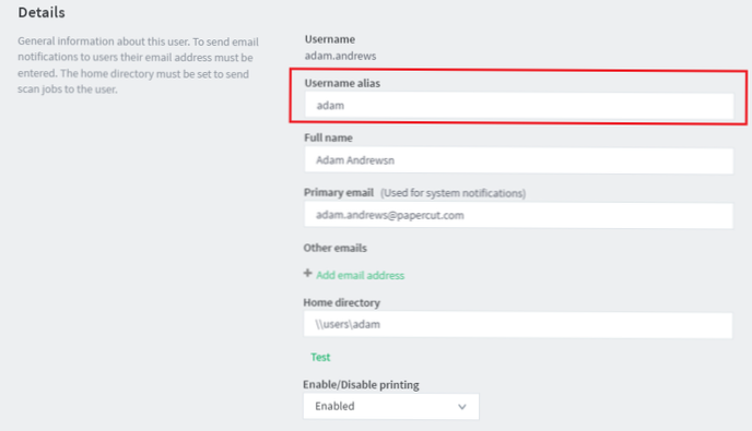 ¿Hay alguna forma de que un usuario tenga un alias??