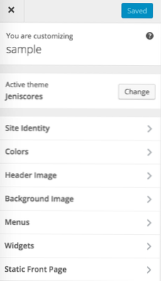 Er det en måte å lage seksjoner under Colors -panelet i Theme Customizer?