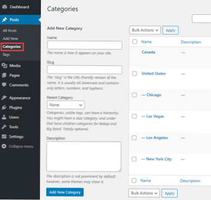 Make/create a category for every page