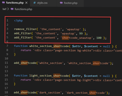 PHP-kode inne i Shortcode