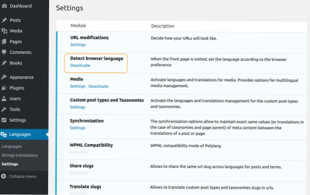 POLYLANG Skrýt aktuální jazyk