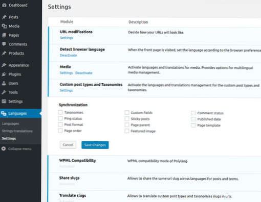 Problémy s překladem pluginů Polylang