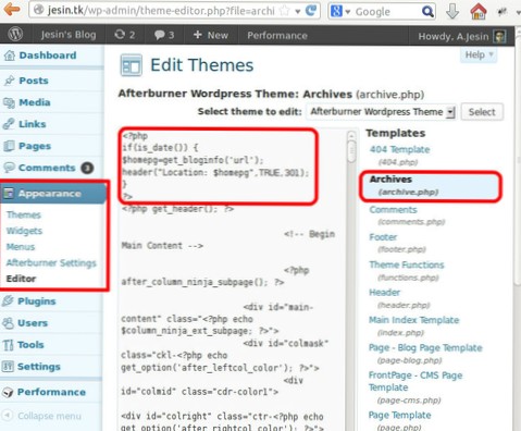 Een Blogger-pagina-URL omleiden naar wordpress