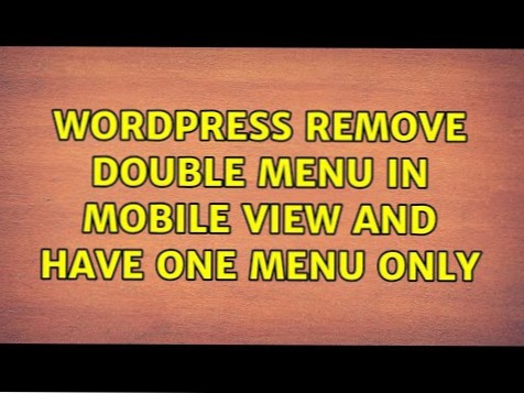 Odeberte dvojité menu v mobilním zobrazení a získejte pouze jedno menu