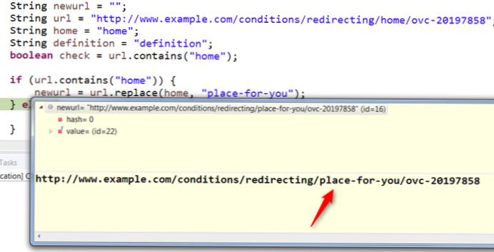 Remplacez une URL par une nouvelle URL qui a un ? dedans