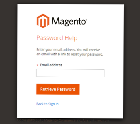 Resetați administratorul și parola