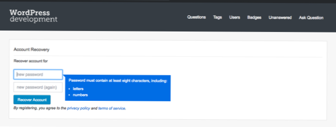 Politica de resetare a parolei