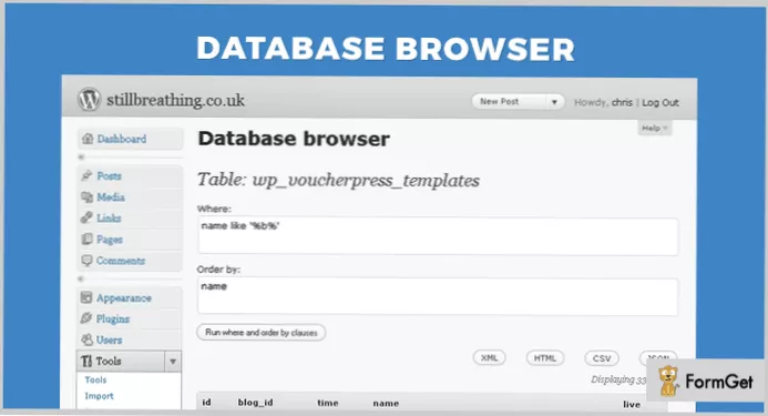 Base de données séparée pour un plugin wordpress