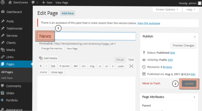 Set page title in WordPress with PHP