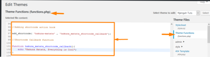 Kortkode bare med en php-kode