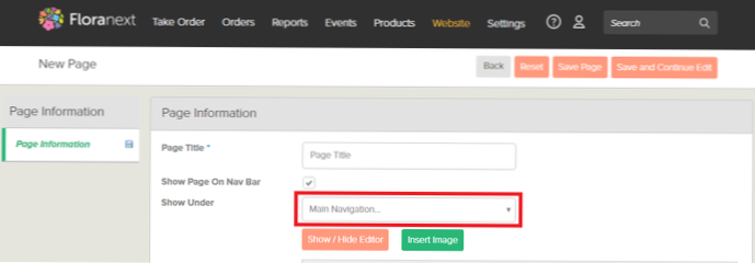 Nettstedsider viser sidetittelen under navigasjonslinjen
