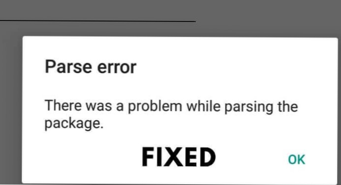 problème avec l'erreur d'analyse [fermé]