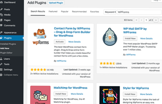 Využijte funkce 2 pluginů wordpress
