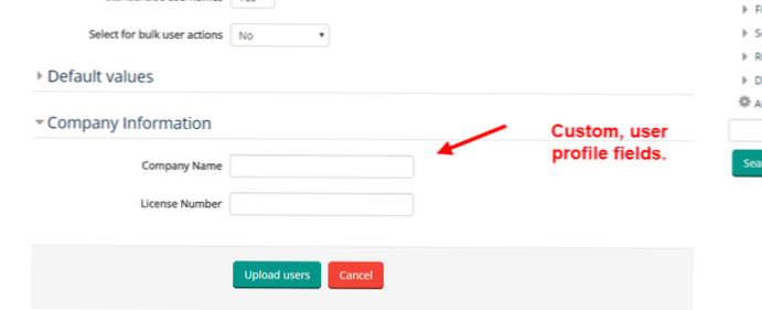 Champs de téléchargement utilisateur