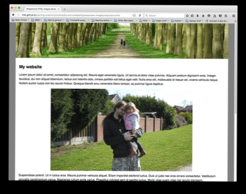Using srcsets to load different images based on browser widths