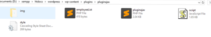 Vil du sende ajax-anmodning i wordpress til en brugerdefineret fil i plugin