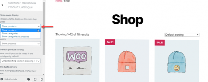 Categorie di Woocommerce visualizzate in ogni categoria e pagina dello shopping