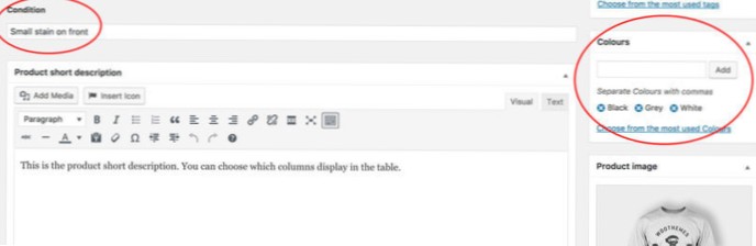 Woocommerce aangepaste taxonomieën pagina