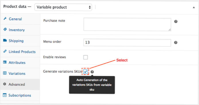 Woocommerce ottieni l'ID prodotto dalla variante sku variation