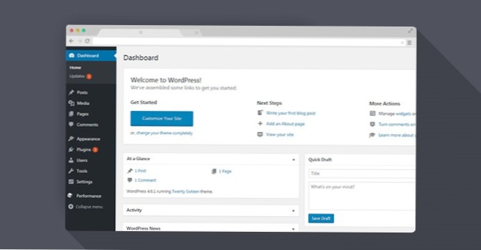 Copertura della barra di amministrazione di Wordpress
