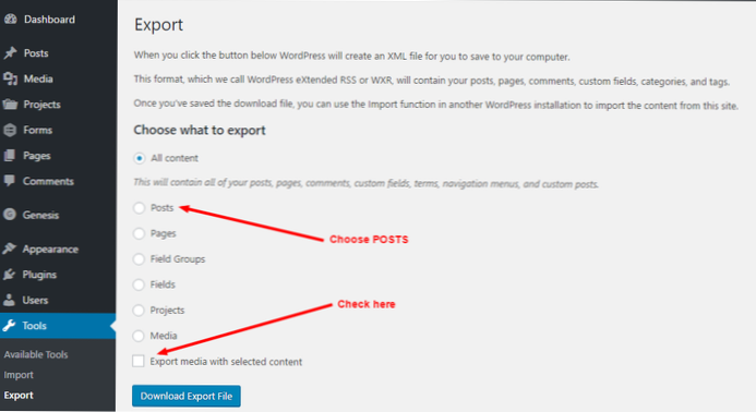 Images en vedette dans Wordpress  migration du site de développement vers le site en ligne