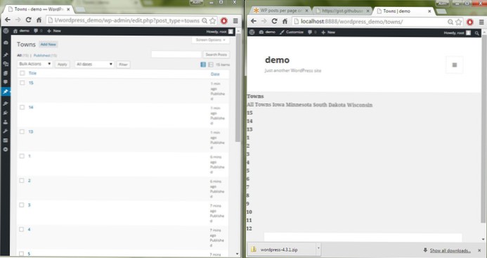 Postări Wordpress pe pagină WP_Query