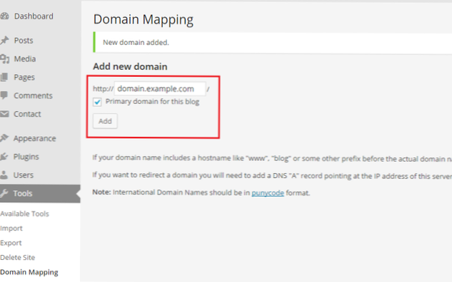 Web Wordpress se subdoménou bez instalace více stránek