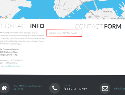 Errore 404 Modulo di contatto 7 su WordPress