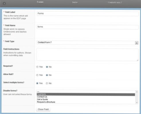 Modulo di contatto ACF 7