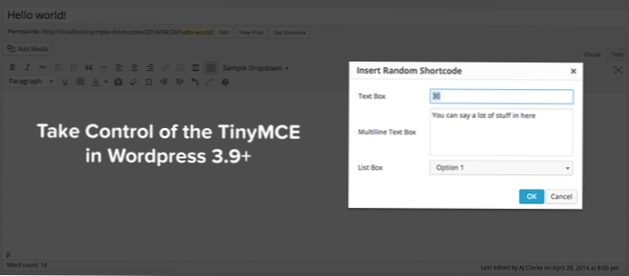 Přidejte TinyMCE Core Plugin pomocí tiny_mce_before_init