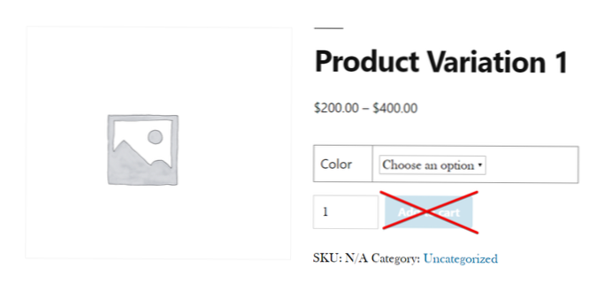 Aggiungi al carrello - il pulsante dovrebbe essere disabilitato