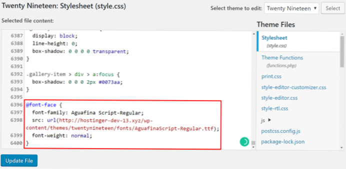 Hinzufügen von benutzerdefinierten Schriftarten (lokal) zu WordPress?
