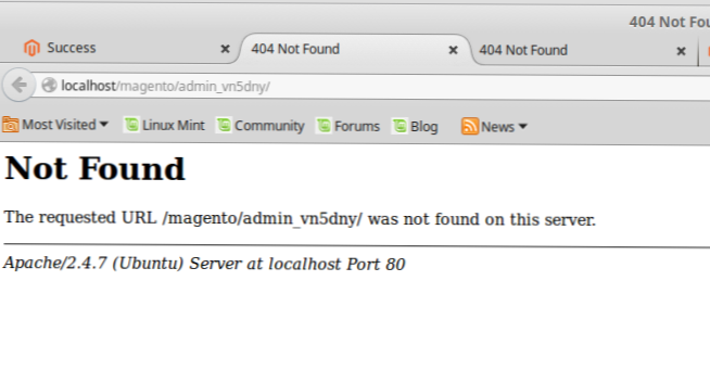 admin page error