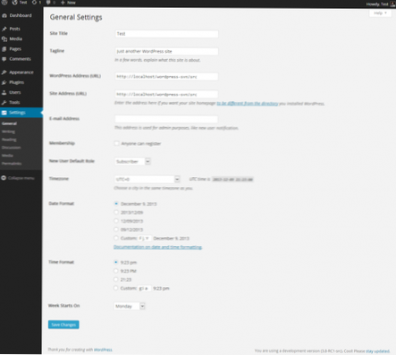 Kann ich den Namen von /wp-admin/options-general ändern?.php?