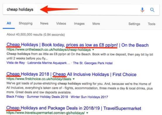 Skift titelmærket på siden Søgeprodukter