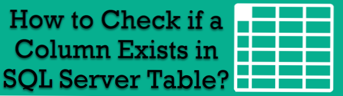 Check if column exists for one table in DB