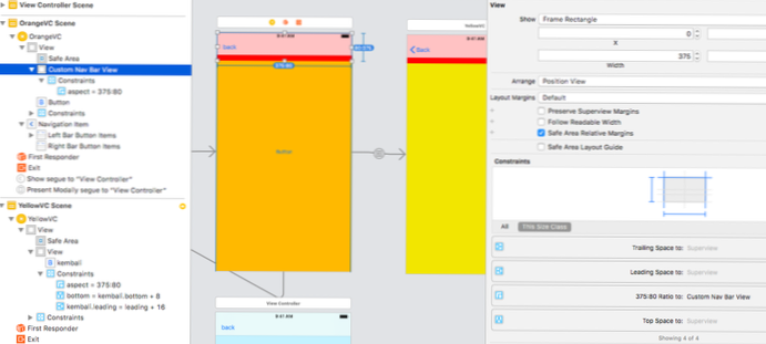 Barra di navigazione con dimensione del carattere personalizzata