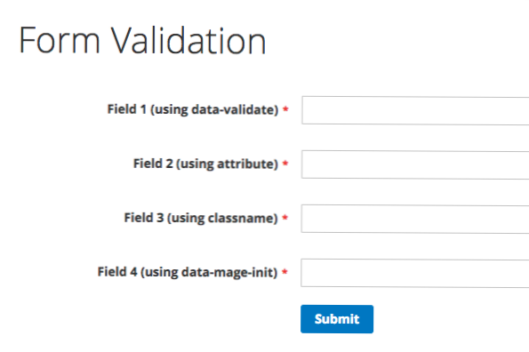 Convalida del modulo personalizzato