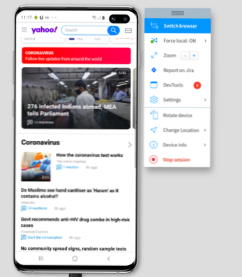 Odlišná domovská stránka pro mobily beze změny adresy URL