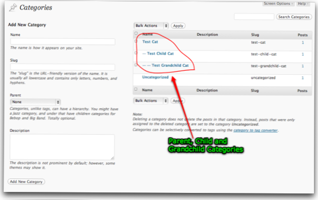 Afficher tous les articles dans la catégorie principale et 1 sous-catégorie