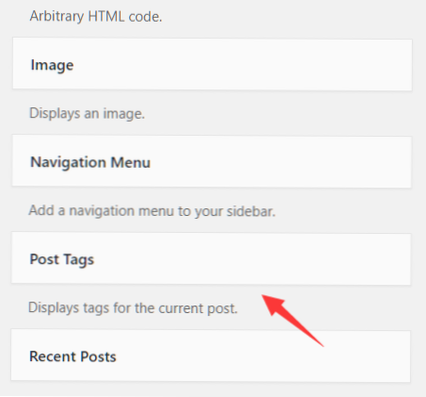 Display tags for current post in sidebar
