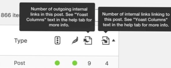 Find internal links to post