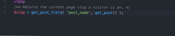 Obțineți pagina curentă Slug-Name