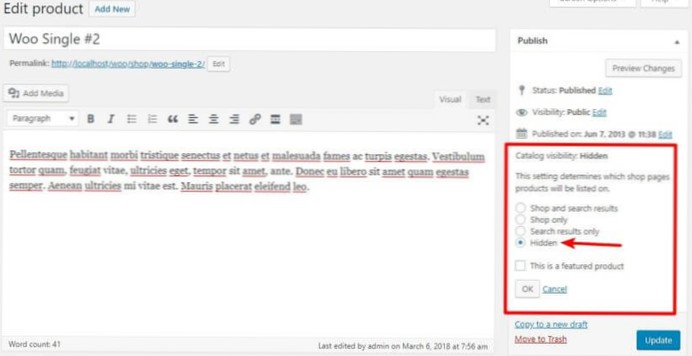 Hide one specific woocoomerce product
