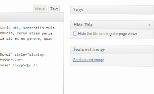 Hiding title of selected post without plugins
