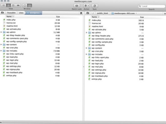 Hose webové stránky v adresáři / složce Wordpress